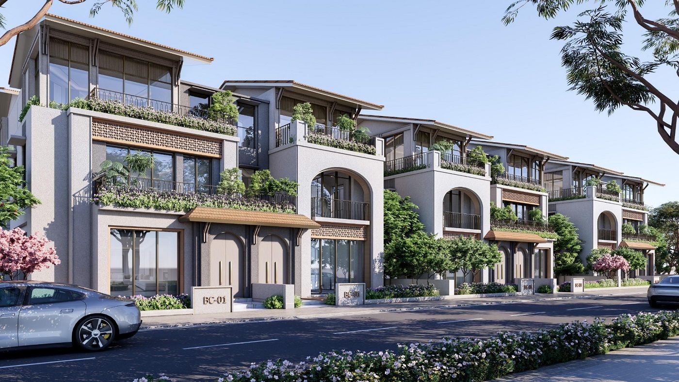 Bán biệt thự Đông Tứ Trạch mặt tiền 9m hoàn thiện mặt ngoài - Sân vườn rộng thoáng Charmora City